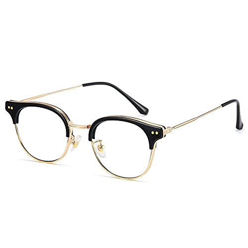 Cyxus Blue Light Blocking Computer Glasses Browline Classic Retro Clear Lens Eyeglasses Frame for Women and Men