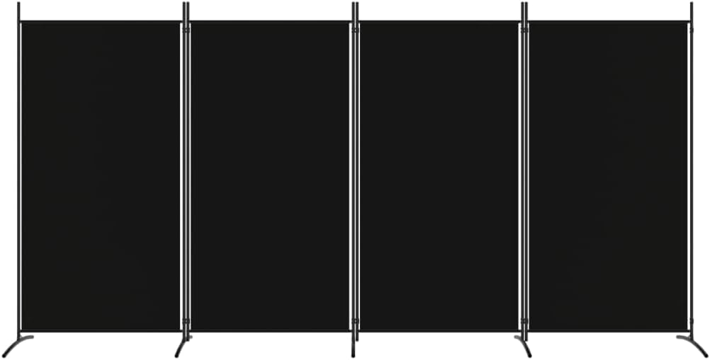 vidaXL 1-Panel Room Divider Folding Panel Screen Movable Partition Privacy Separator Wall Furniture Indoor Bedroom Office Black 175x180 cm