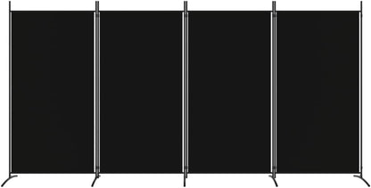 vidaXL 1-Panel Room Divider Folding Panel Screen Movable Partition Privacy Separator Wall Furniture Indoor Bedroom Office Black 175x180 cm