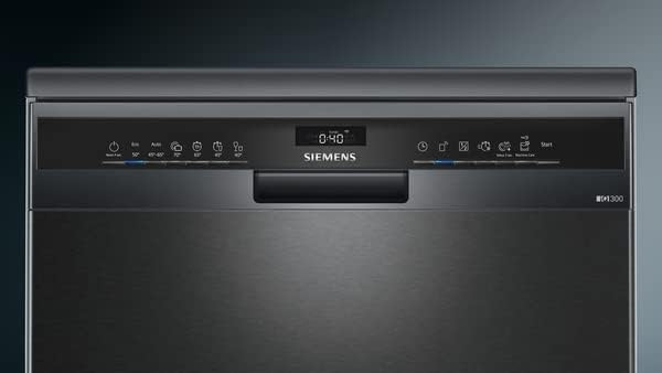 Siemens 60 cm Freestanding Dishwasher with 13 Place Settings, German Engineering, Inox Black, SN23HC00MM, 1 Year Warranty