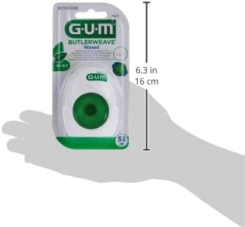 Gum Butlerweave Dental Floss-Mint Waxed-Healthy Gums-Healthy Life-Unique Woven Design-Effective Teeth Clean-Removes Plaque-Flat and Wide Profile-55m