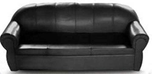 MAB FURNISHINGS 5-Seat Faux Leather Sofa Couch Set (Black