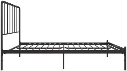 SKY-TOUCH Classic Metal Platform Bed Frame Mattress Foundation with Heavy Duty Metal Platform,Iron-Art Headboard/Footboard/Under Bed Storage/No Box Spring Needed/Black 1.5 * 1.9m