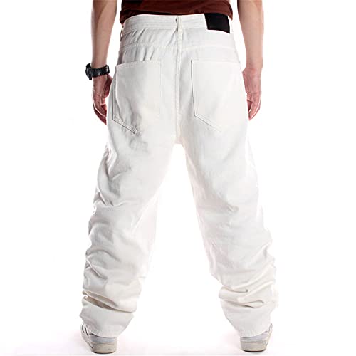 LUOBANIU Men's Vintage Hip Hop Style Baggy Jeans Denim Loose Fit Dance Skateboard Pants