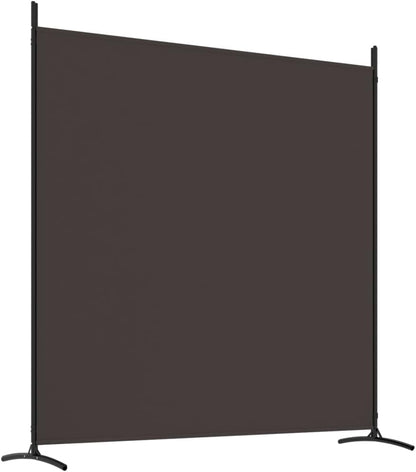 vidaXL 1-Panel Room Divider Folding Panel Screen Movable Partition Privacy Separator Wall Furniture Indoor Bedroom Office Black 175x180 cm