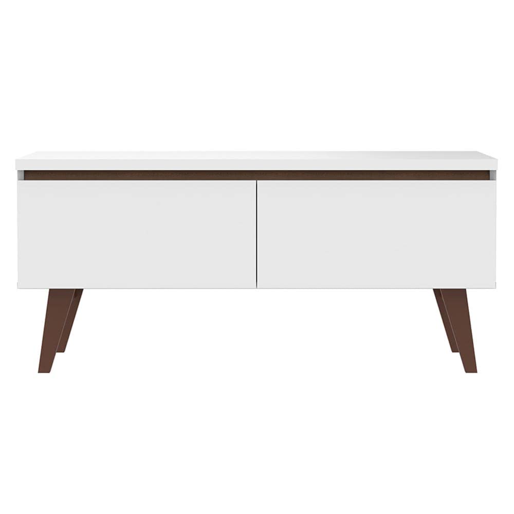 MADESA TV Stand with 2 Doors, for TVs up to 55 Inches, Wood, 136 W x 50 H x 36 D Cm – White