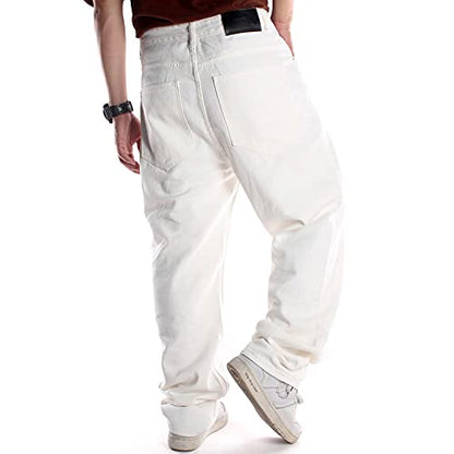 Ruiatoo Men's Classic Baggy Jeans Daily Loose Denim Jeans Hip Hop Dance Jogging Long Casual Pants