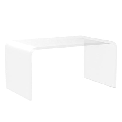 MESAILUP Acrylic Coffee Table, 32" L x 16" W x16'' H x3/4'' Thick Modern Waterfall Coffee Table for Living Room, Clear Rectangle Tea Table with Round Edges