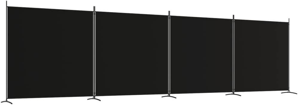 vidaXL 1-Panel Room Divider Folding Panel Screen Movable Partition Privacy Separator Wall Furniture Indoor Bedroom Office Black 175x180 cm