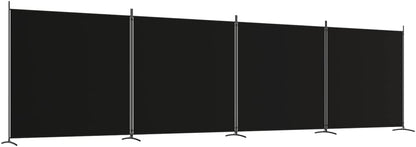 vidaXL 1-Panel Room Divider Folding Panel Screen Movable Partition Privacy Separator Wall Furniture Indoor Bedroom Office Black 175x180 cm