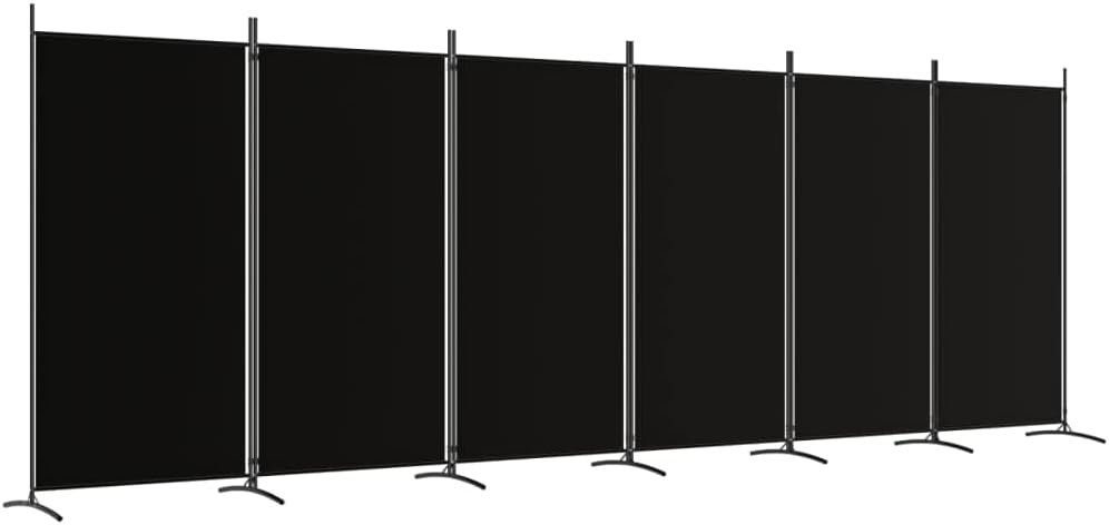 vidaXL 1-Panel Room Divider Folding Panel Screen Movable Partition Privacy Separator Wall Furniture Indoor Bedroom Office Black 175x180 cm