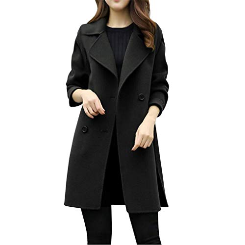 Women Winter Jacket Coat, Ladies Solid Long Sleeve Button Autumn Winter Overcoat Cardigan Outwear