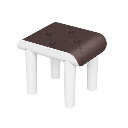 Packingoutlet Upholstered Footstool with Wooden Legs - Small Ottoman for Living Room, Bedroom, or Kids' Room