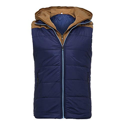 Long Men Men's Hoodie Autumn Winter Zipper Fashion Color Vest Top Coat Synthetic Jacket