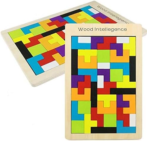 Wooden Tetris Puzzle 40 Pieces Brain Teasers Toy for Kids