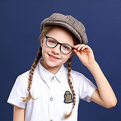 Vbeijll Kids Blue Light Glasses, Anti Glare Eyestrain UV, TV Phone Children Silicone Safety Eyewear for Boys Girls Age 3-12