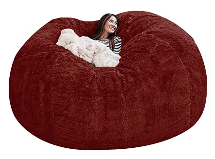 EKWQ Bean Bag,Big Huge Giant Bean Bag Chair for Adults, (No Filler) Bean Bag Chair for Adults Kids Comfy Fluffy Giant Round Beanbag Lazy Sofa Cover- Machine Washable Covers, Double Stitched Seams