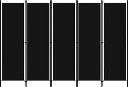 vidaXL 3-Panel Room Divider Folding Panel Screen Movable Partition Privacy Separator Wall Furniture Indoor Bedroom Office Black 150x180 cm