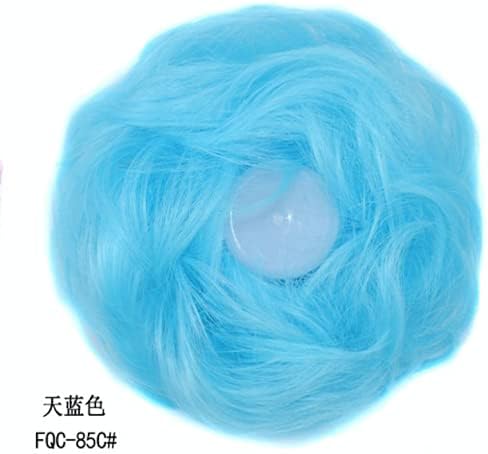 Messy Bun Scrunchie with Elastic Rubber Band, Updo Chignon Donut Ponytail Hairpiece,Ponytail Hair Extensions, Synthetic Tousled Hair for lady (#1)