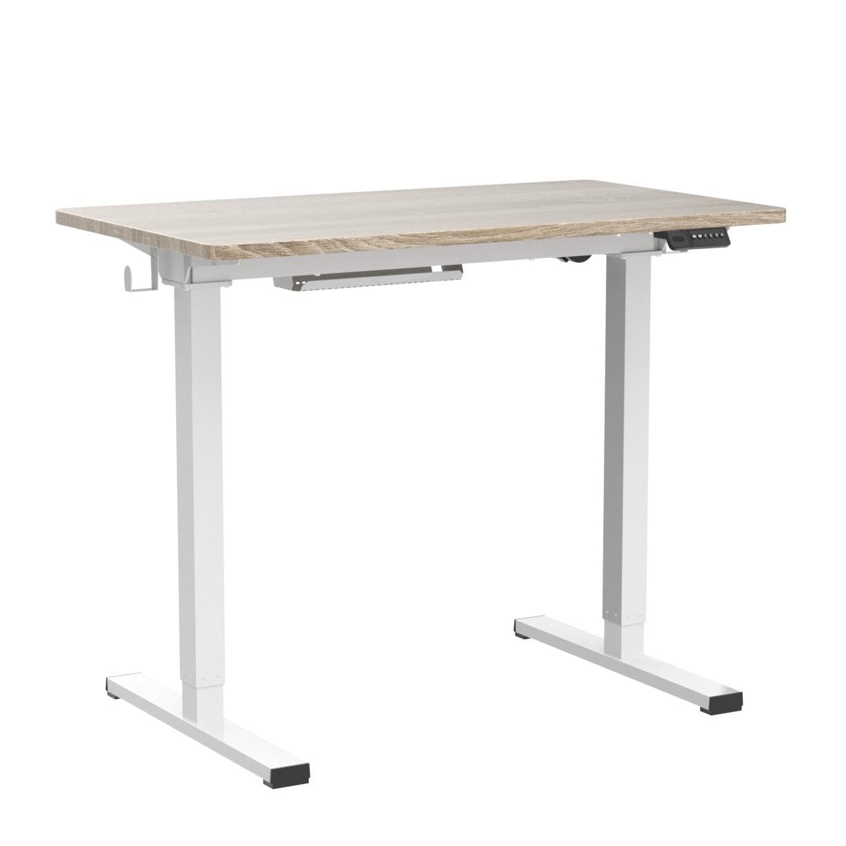 Flexispot EN1 Height Adjustable Standing Desk with Memory Height Adjustable Whole-Piece Desk Top (55x28, Black Frame + White Top)