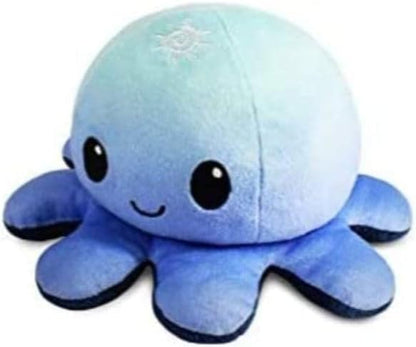 GrabMantra Reversible Octopus Plushie Soft Toys, Double-Sided Flip Stuffed Animal Mood Plush Show Your Mood Without Saying a Word, A Gift for Kids and Decorations | Happy + Angry | (Sunset + Mermaid)