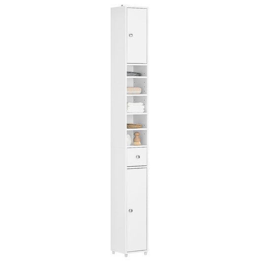 (UAE STOCK) SoBuy BZR34-W, Bathroom Tall Cabinet Cupboard Bathroom Cabinet Storage Cabinet, 20x20x180cm (white)