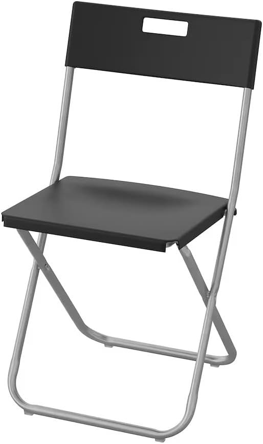 IKEA Stylish and Metal Foldable,Easy Carrying Chair(Black)