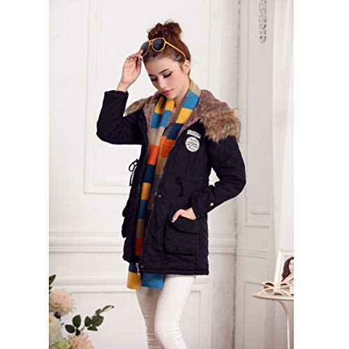 Yudesundo Down Padded Jackets for Women - Parka Winter Wear Overcoat Warm Waist Slim Fit Full Zipped Casual Faux Fur Lined Long Jackets