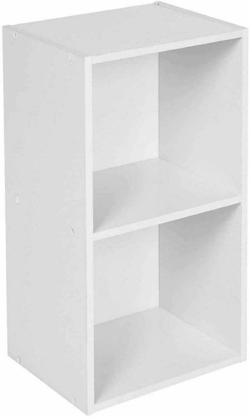 URBNLIVING Tier Wooden Bookcase Shelving Display Storage Shelf Unit Wood Shelves (White, 4 Shelf)