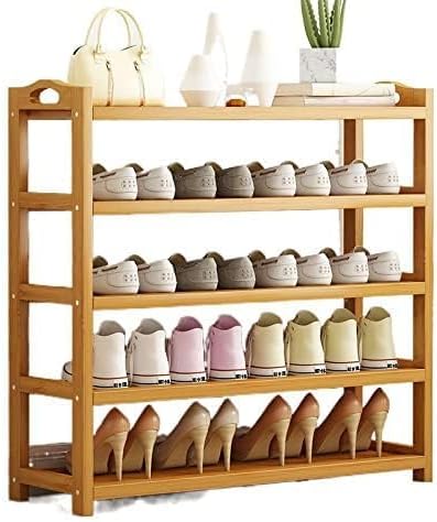 Wooden Shoe Rack, Bamboo Shoes Cabinet, Free Standing Entryway Shoe Tower Shelf, Shoes Organizer, Multi-Function Organizer, Boots Storage Shelf Modern House Furniture Home Office Stands (5-Tier)