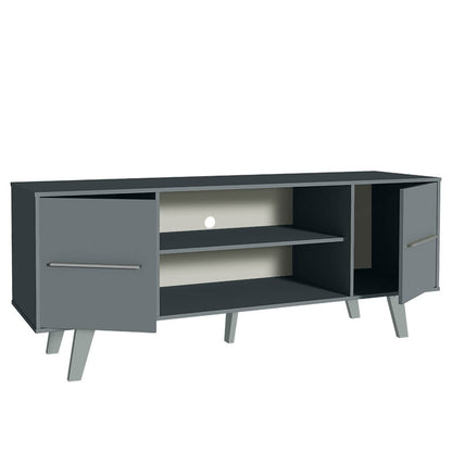 MADESA TV Stand with Storage Space and Cable Management, for TVs up to 55 Inches, Wood, 136 W x 54 H x 39 D Centimeters - Grey