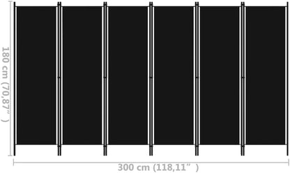 vidaXL 3-Panel Room Divider Folding Panel Screen Movable Partition Privacy Separator Wall Furniture Indoor Bedroom Office Black 150x180 cm