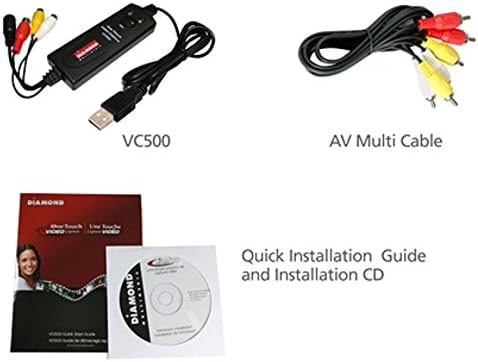 Diamond Multimedia Diamond Vc500 Usb 2.0 One Touch Vhs To Dvd Video Capture Device With Easy To Use Software, Convert, Edit And Save To Digital Files For Win7, Win8 And Win10, One Size