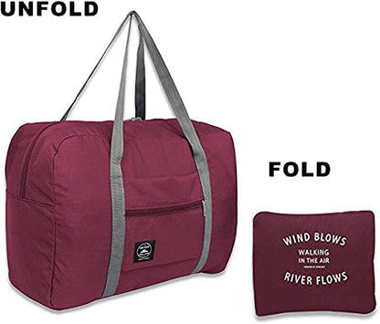 Foldable Luggage Hand Travel Bag Foldable Travel Duffel Bag, Travel Bag, Sport Totes, Shoulder Shopping Bag, Luggage Bag (Wine Red)