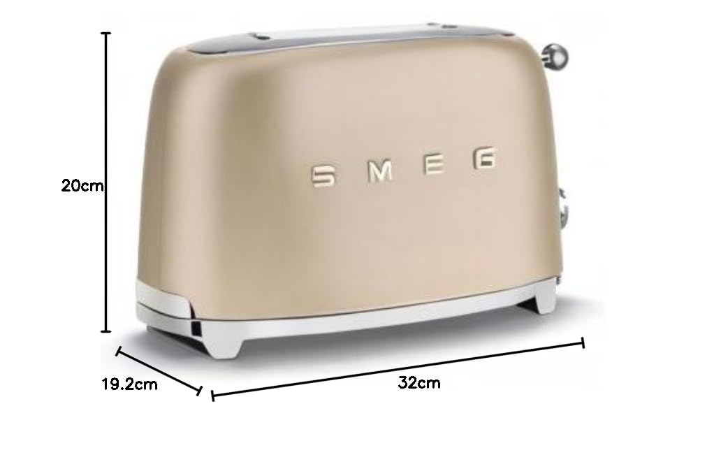 Smeg Retro 50'S Style, 2 Slice Toaster, Self Centering, Multifunction, Matte White, Tsf01Whmuk