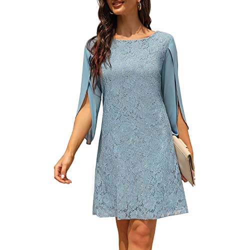 Wedding Guest Dresses for Women,Cocktail Dress,Dresses for Weddings as a Guest, Lace Chiffon Evening Dress