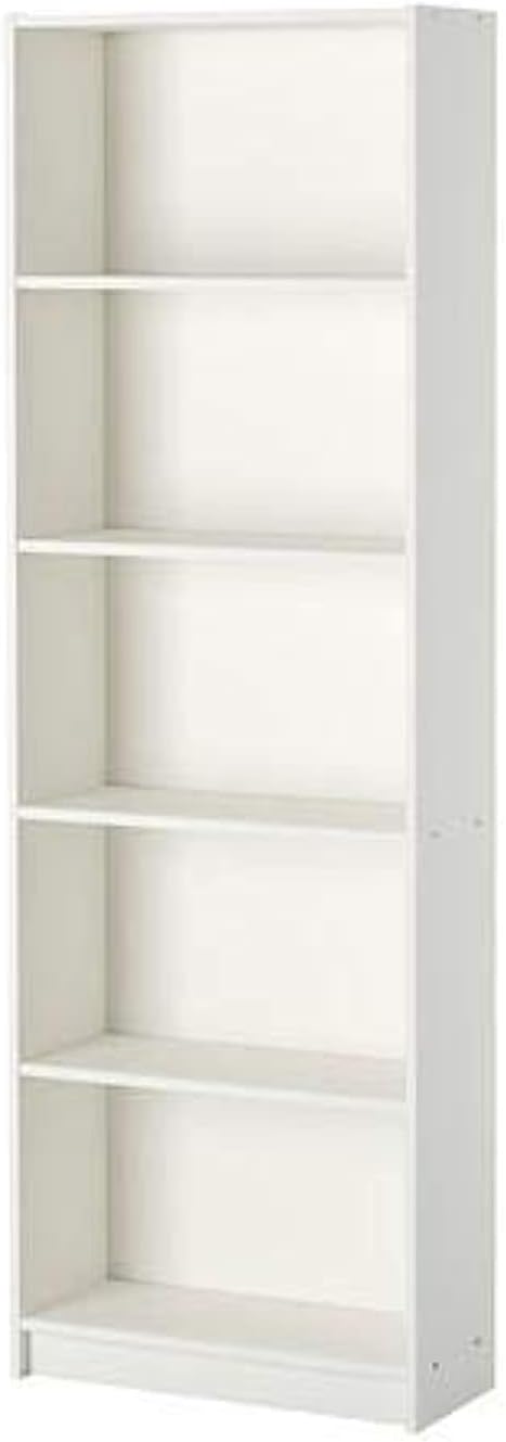 Library Book Organization with 5 Shelves (Height 180cm Width 60cm Depth 24cm, White)