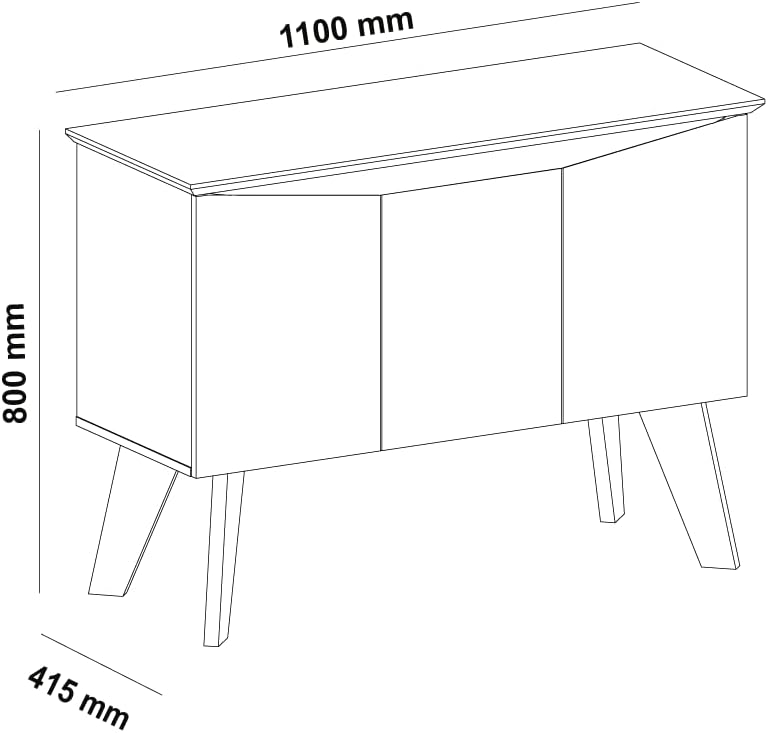 Artely Oásis Sideboard/Buffet, Pine with Off White - W 110 x H 41,5 x D 80 cm.