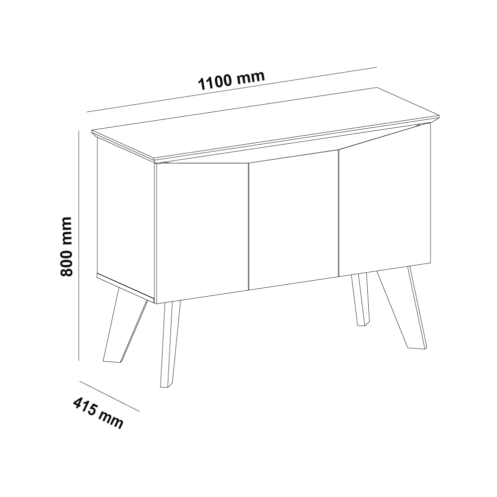 Artely Oásis Sideboard/Buffet, Pine with Off White - W 110 x H 41,5 x D 80 cm.