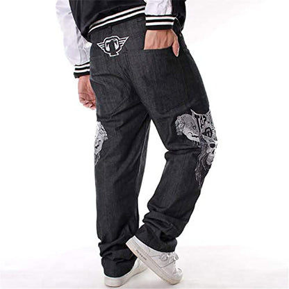 Y2k Baggy Jeans for Men Grunge Vintage Relaxed Fit Skateboard Jeans Loose Embroidery Hip Hop Dance Denim Pants