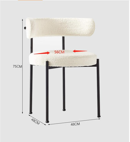 LANNY Dining Room/Restaurant Chair/Hotel chair/Office Visitor Chair/Modern Medium Back Luxury Lamb Wool Chair SZ813 (off white)