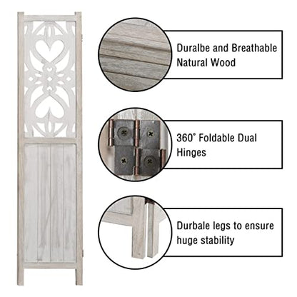 BPA® Wood Room Divider, Freestanding Room Divider 3 Panels, Decorative Room Dividers, 0.03x28.96x28.96 cm