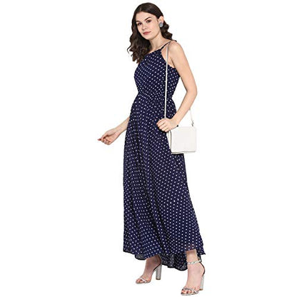 Styleville.in Women's Polyester Fit and Flare Maxi Casual Dress