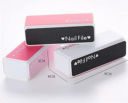 4 Sides Buffing Block Different Grit Nail Buffer| File, Buff, Fine and Shine (3pcs)