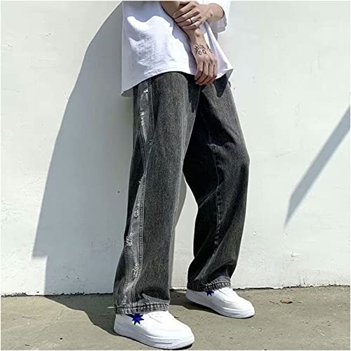 FantasyGears Y2k Jeans Men Grunge Hip Hop Baggy Pants Straight Leg Graphic Denim Joggers Loose Goth Trousers Streetwear