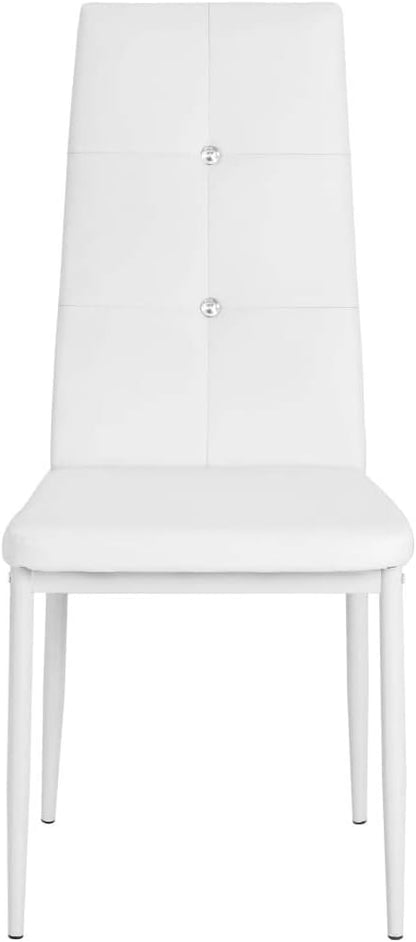 vidaXL Dining Chairs 2 pcs White Faux Leather