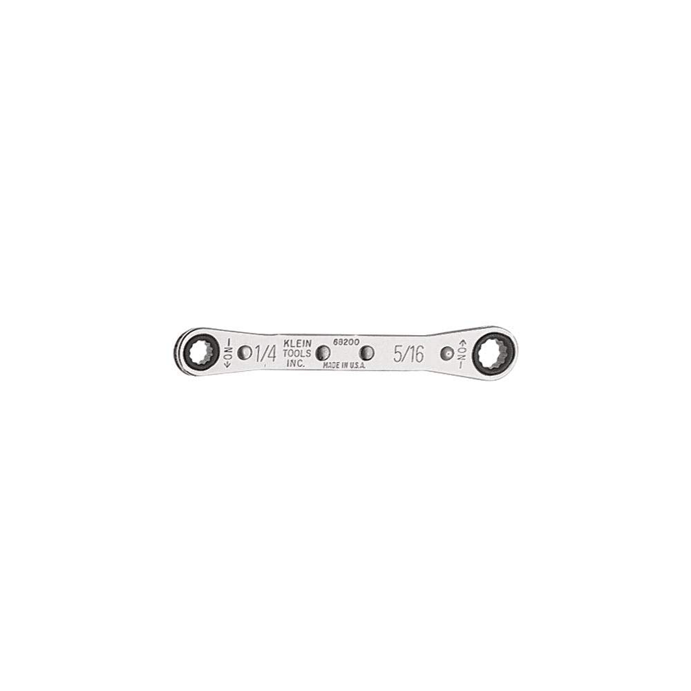 Klein Tools 68206 Ratcheting Box Wrench 13/16-Inch x 7/8-Inch with Reverse Racheting and Chrome Plated Finish