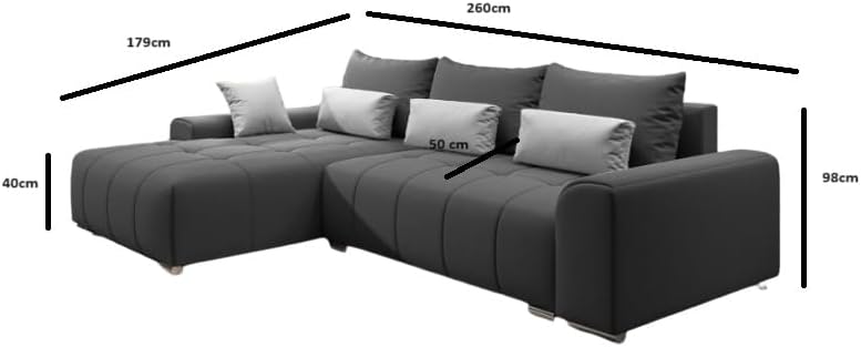 Comfynest Corner Sectional Sofa Set For Modern Living Room Elevate Your Space with Comfort and Style (Brown, Right)