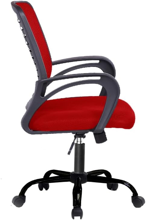 Desk Chair Office Chair for Home Height Adjustable Mid Back Mesh Computer Chair with Lumbar Support Mesh Swivel Computer Office Ergonomic Executive Chair (Swivil, Black)