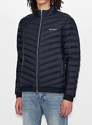 AX Armani Exchange mens Quilted Down Milano/New York Logo Zip-up Jacket Down Alternative Coat (pack of 1)